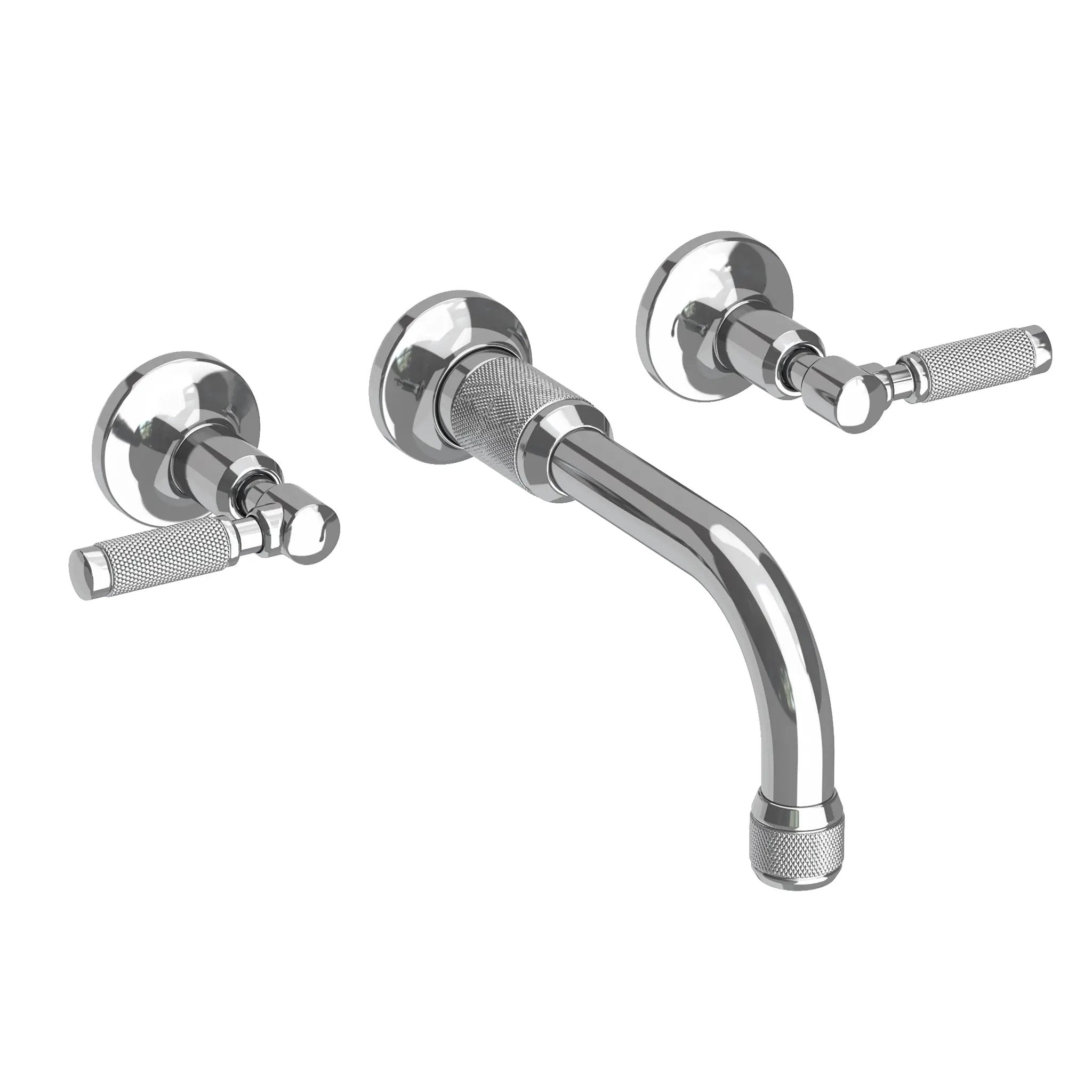 polished chrome lavatory faucet