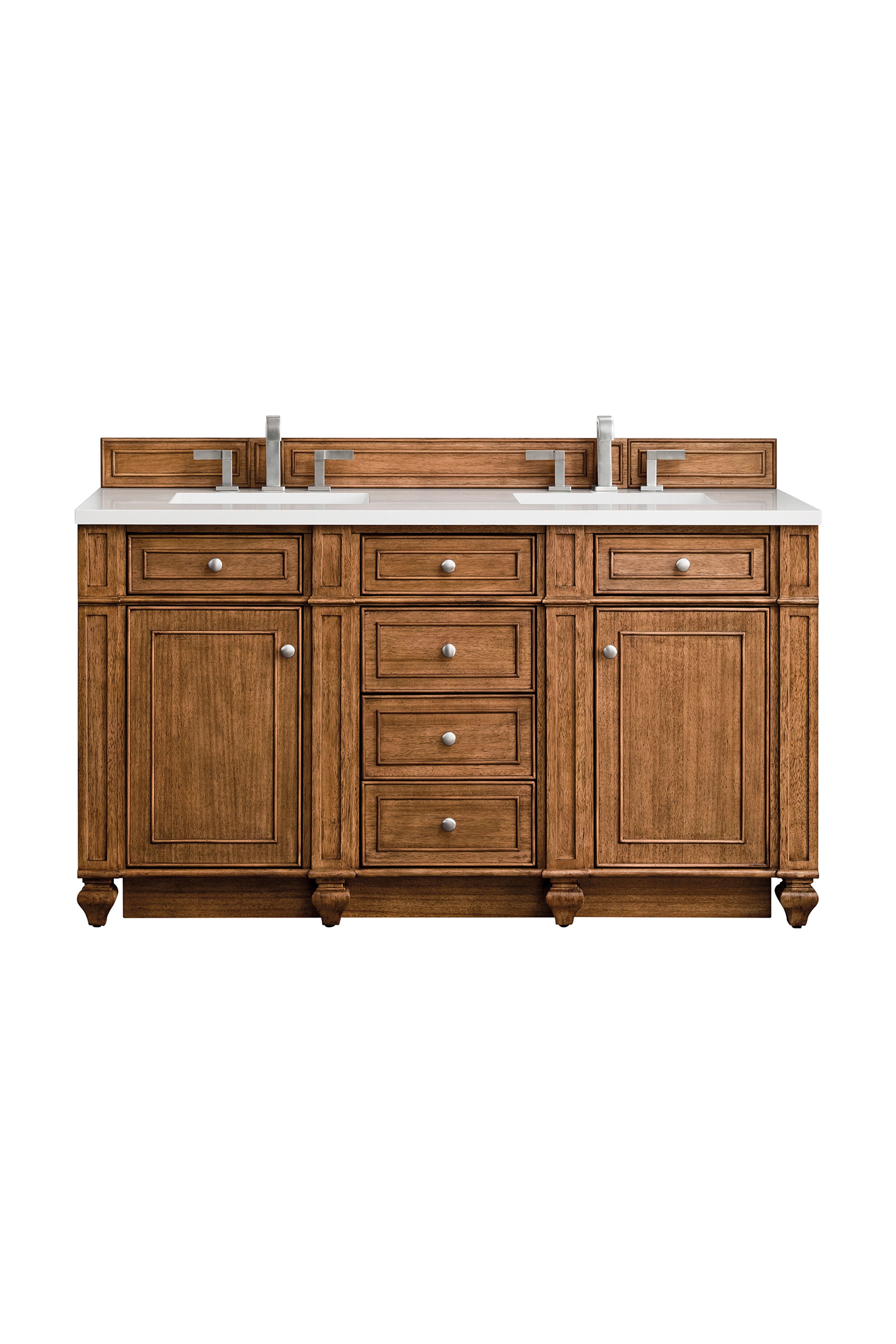 James Martin Vanities Bristol 60" Double Vanity - Saddle Brown