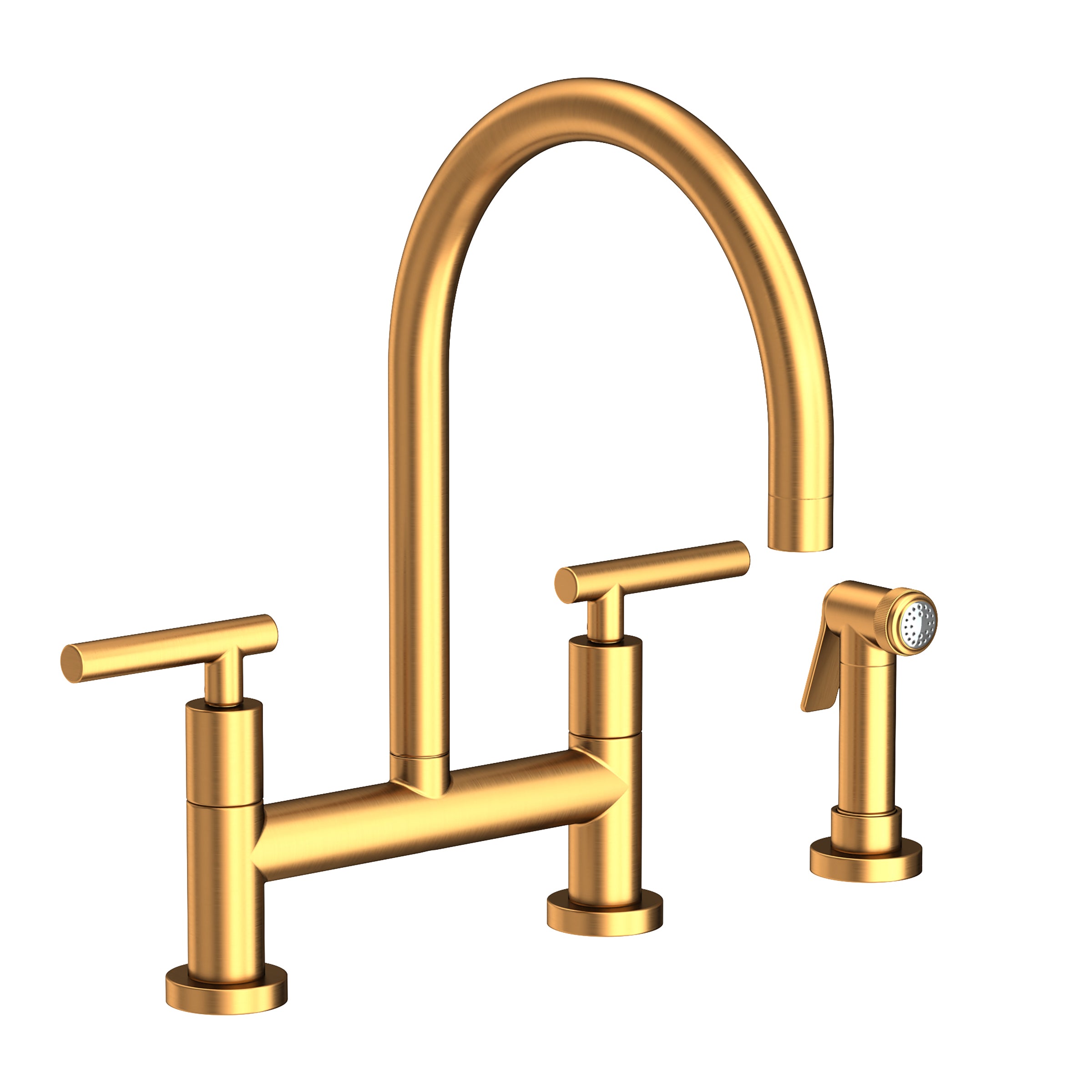 Newport Brass East Linear Kitchen Bridge Faucet with Side Spray