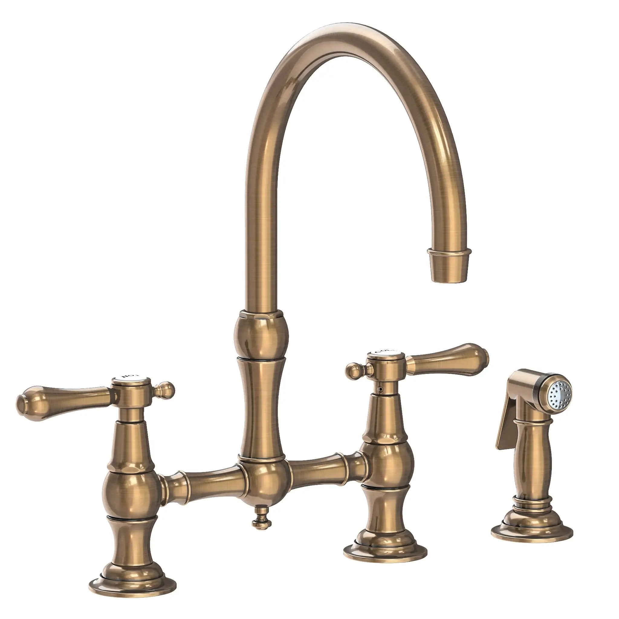 Newport Brass Chesterfield Kitchen Bridge Faucet with Side Spray by Newport Brass