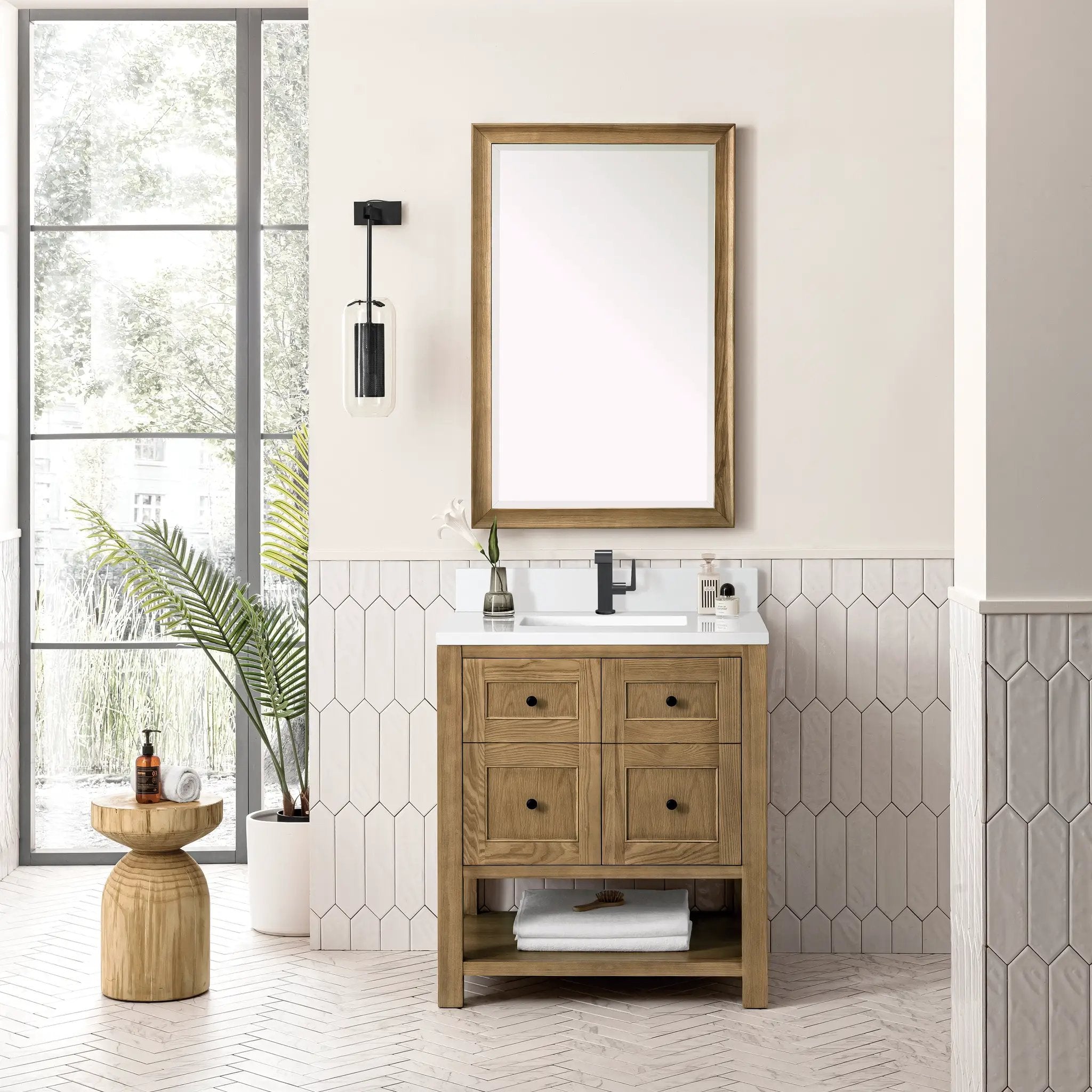 light natural oak vanity