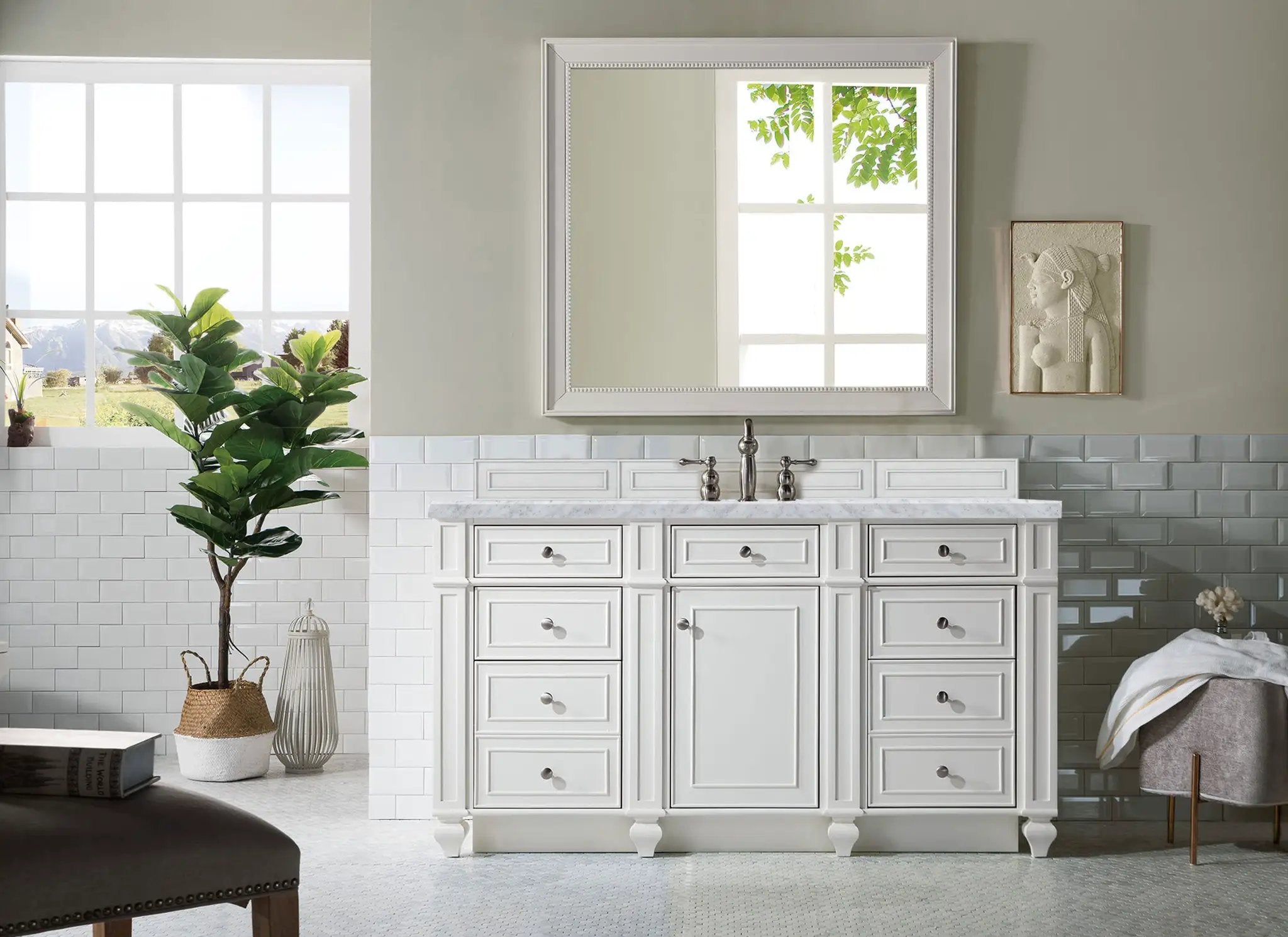 bright white vanity