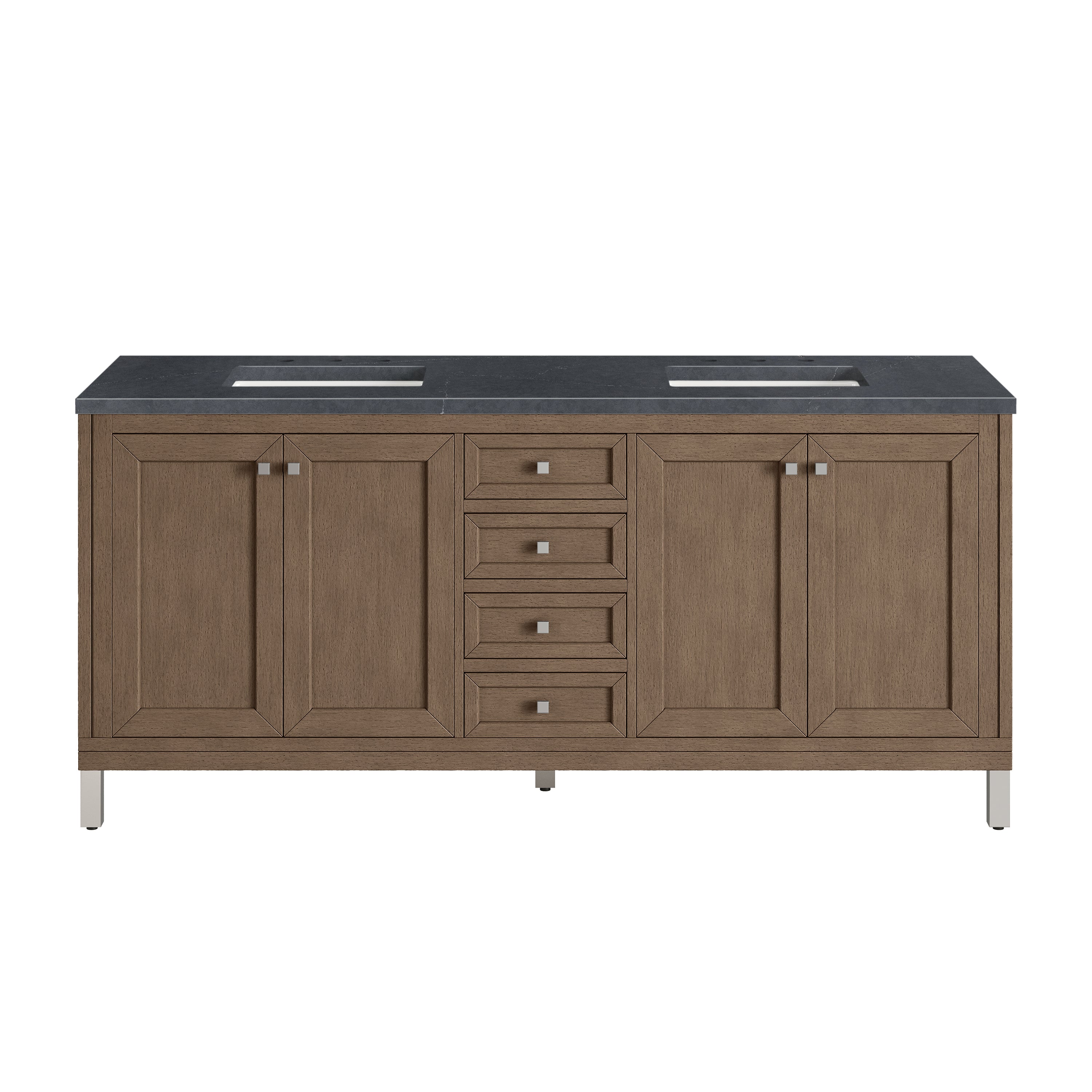 James Martin Vanities Chicago 72" Double Vanity - Whitewashed Walnut