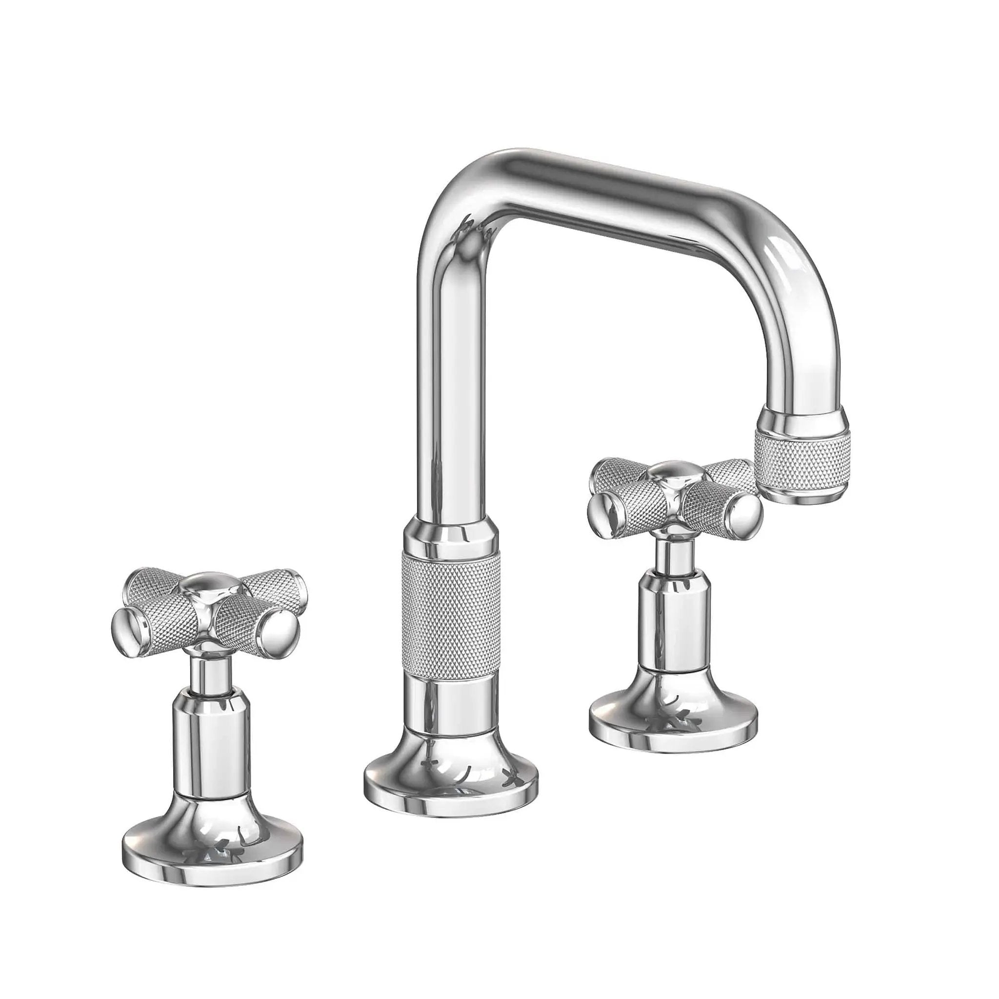 polished chrome lavatory faucet