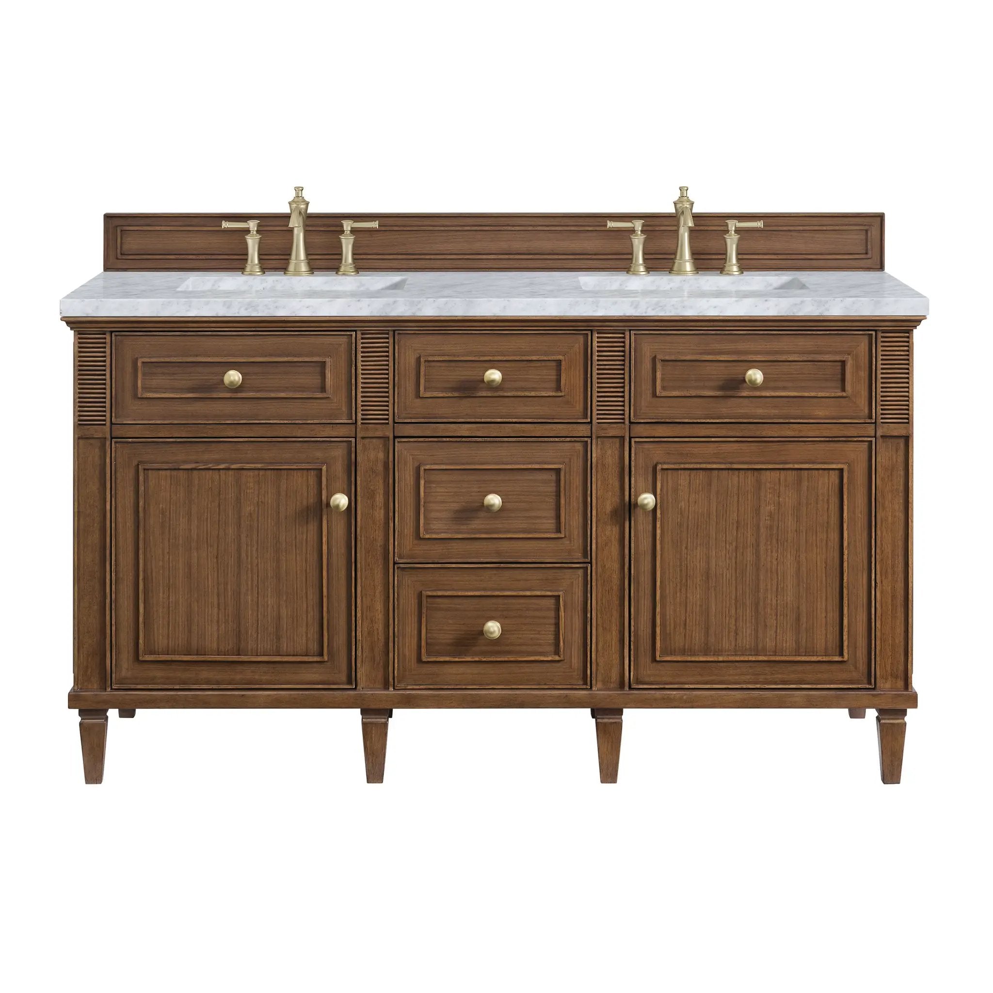 James Martin Lorelai 60" Double Vanity Set - Mid-Century Walnut by James Martin Vanities