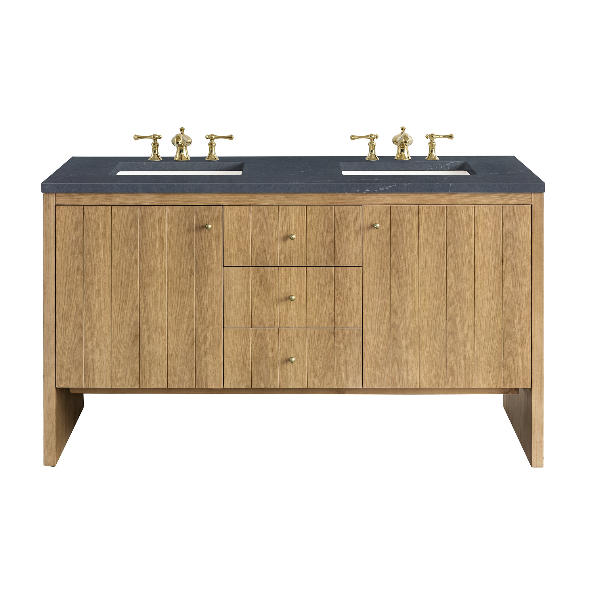 James Martin Vanities Hudson 60" Double Vanity - Light Natural Oak