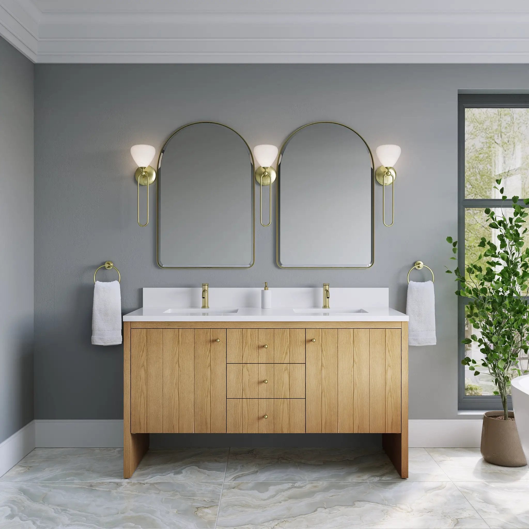 light natural oak vanity