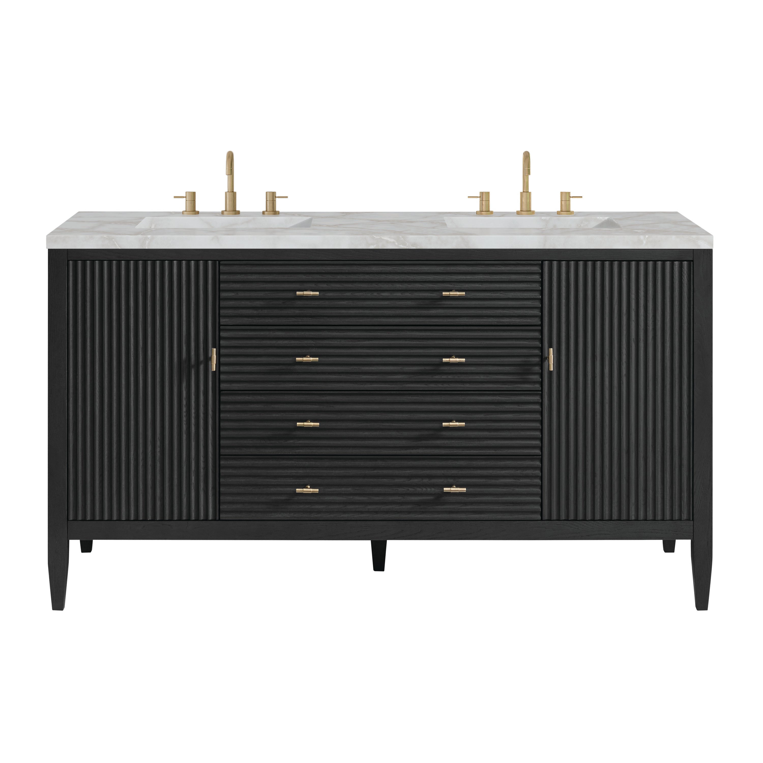 James Martin Myrrin 60" Double Vanity Set - Carbon Oak by James Martin Vanities