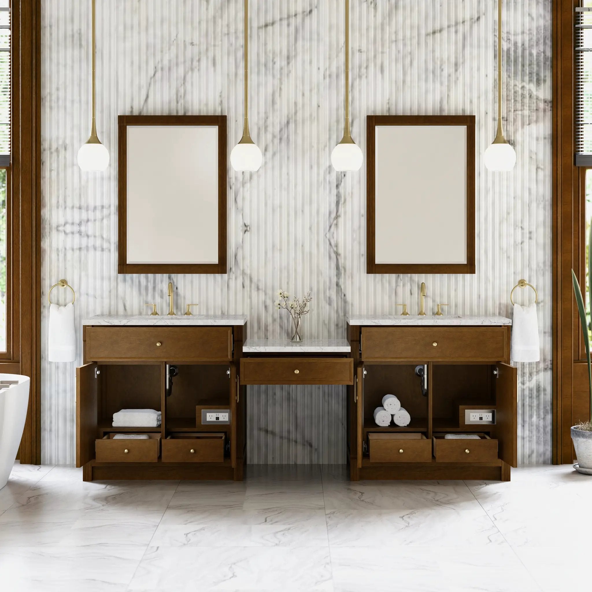 honey oak vanity