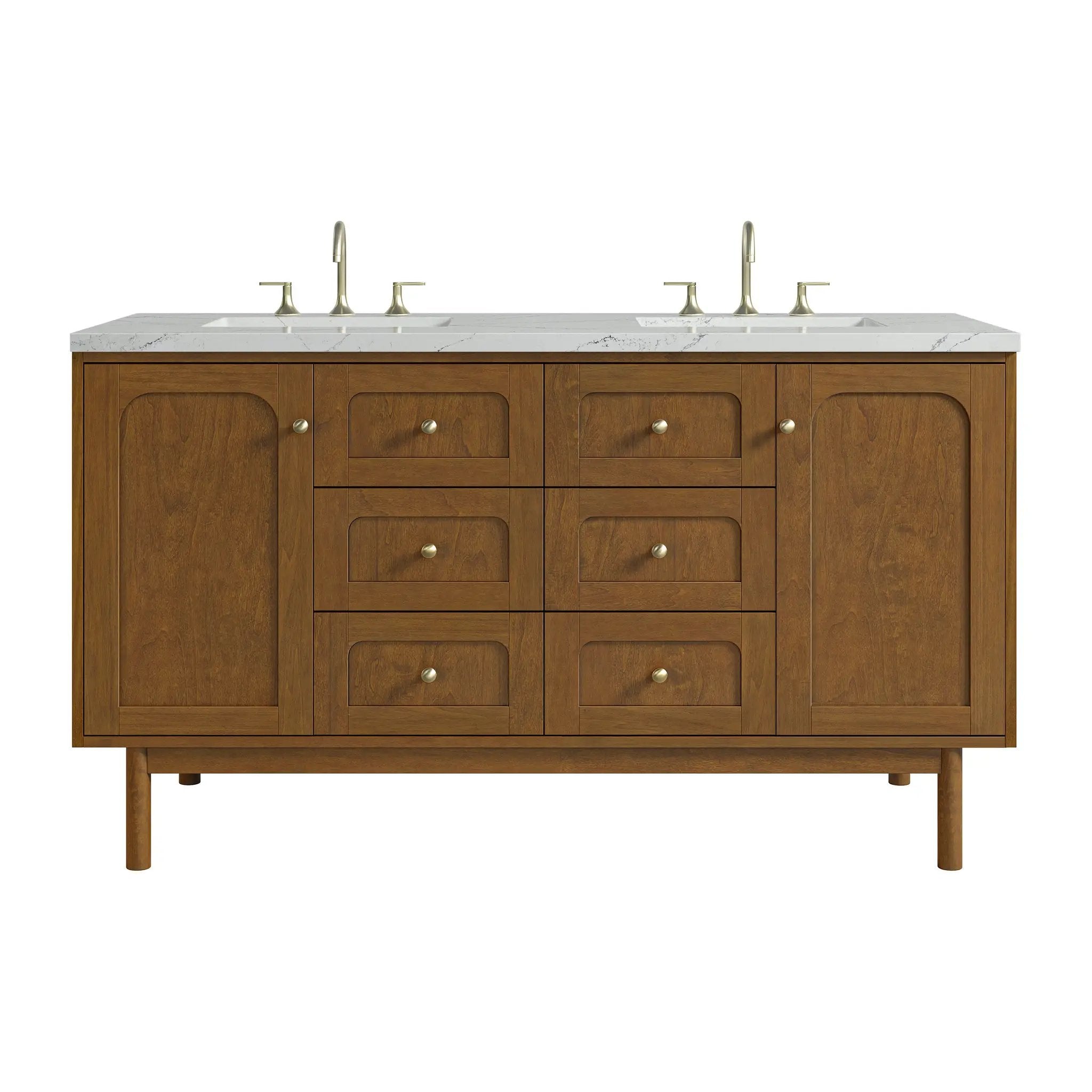 James Martin Laurent 60" Double Vanity Set - Honey Oak by James Martin Vanities