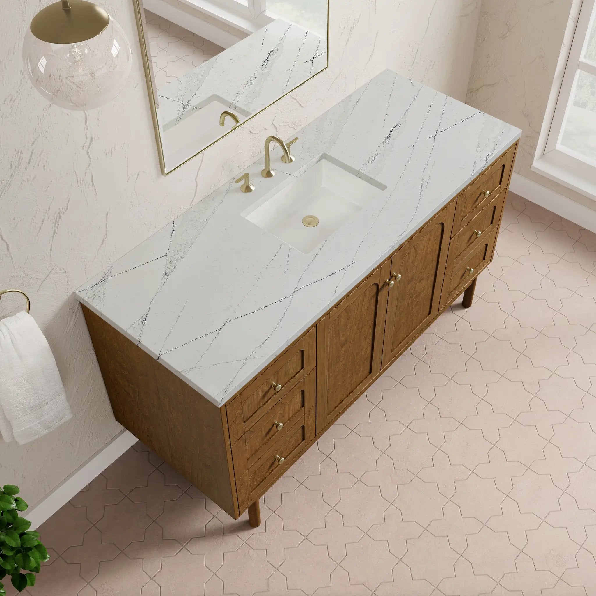 honey oak vanity