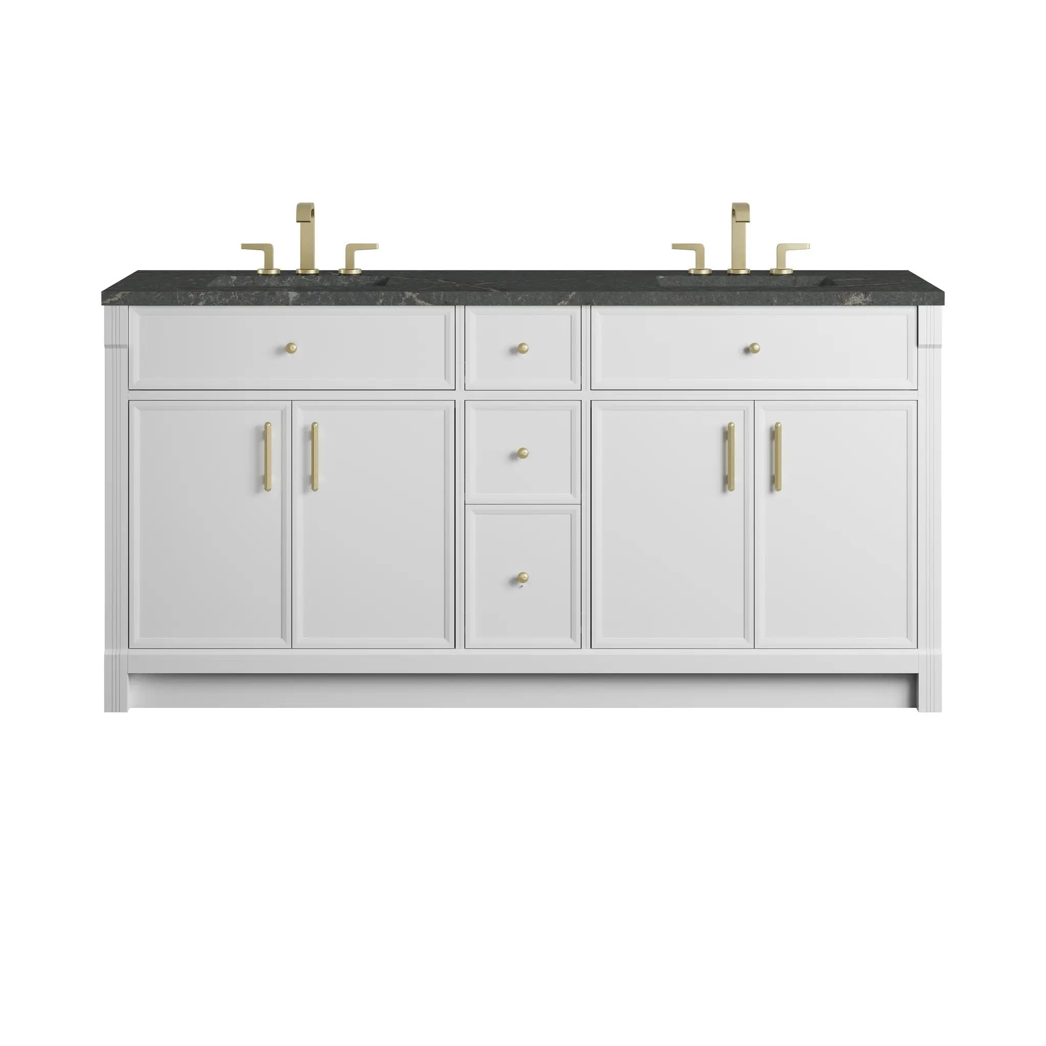 James Martin Bellshire 72" Double Vanity Set - Bright White by James Martin Vanities