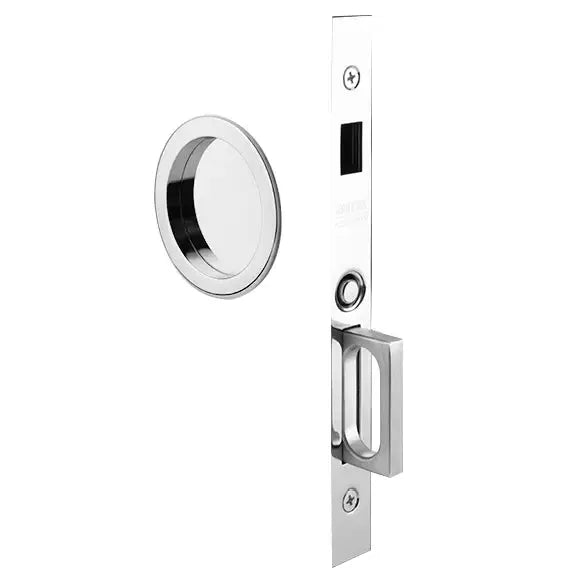 polished chrome pocket door