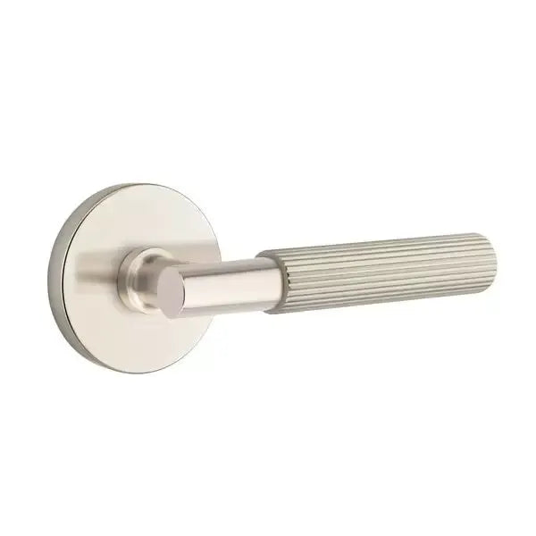 Emtek Straight Knurled Lever with T-Bar Stem and Disk Rose by Emtek
