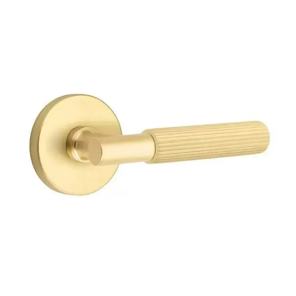 Emtek Straight Knurled Lever with T-Bar Stem and Disk Rose by Emtek