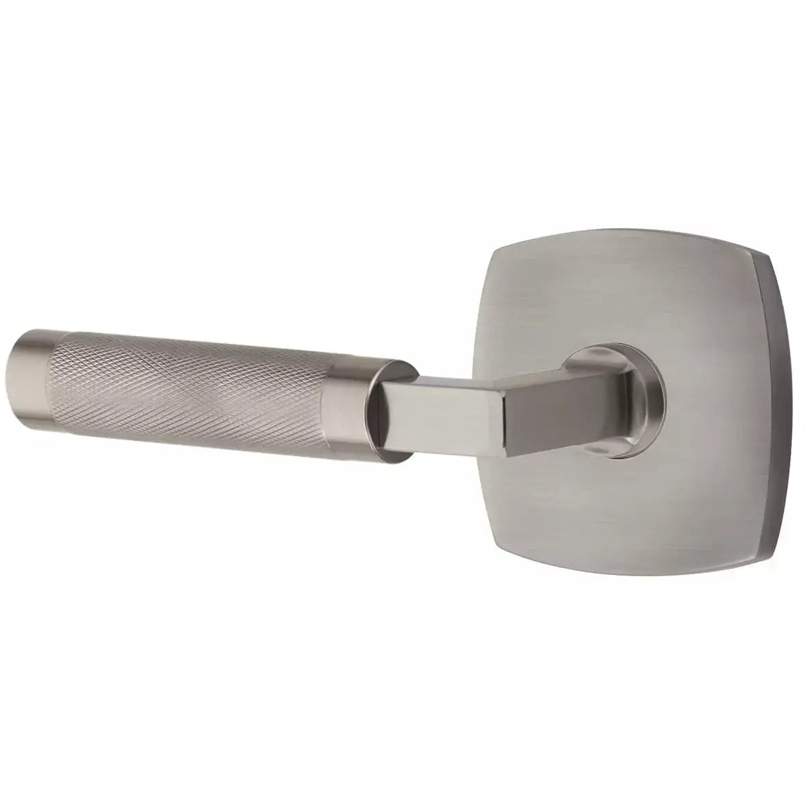 Emtek Knurled Lever with L-Square Stem and Urban Modern Rose by Emtek