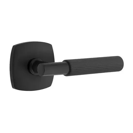 Emtek Straight Knurled Lever with T-Bar Stem and Urban Modern Rose by Emtek