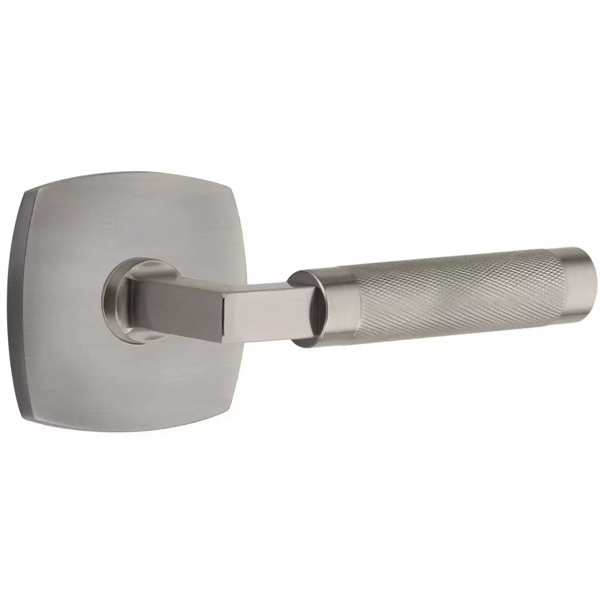 Emtek Knurled Lever with L-Square Stem and Urban Modern Rose