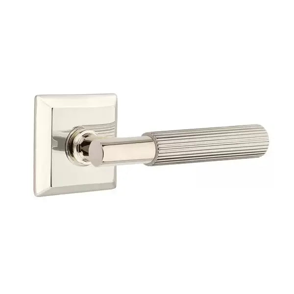 Emtek Straight Knurled Lever with T-Bar Stem and Quincy Rose by Emtek