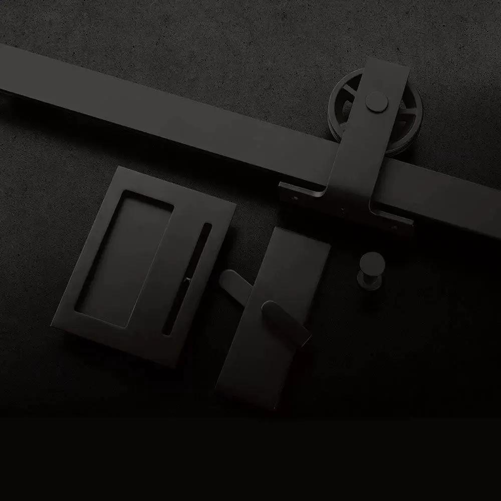 flat black door lock