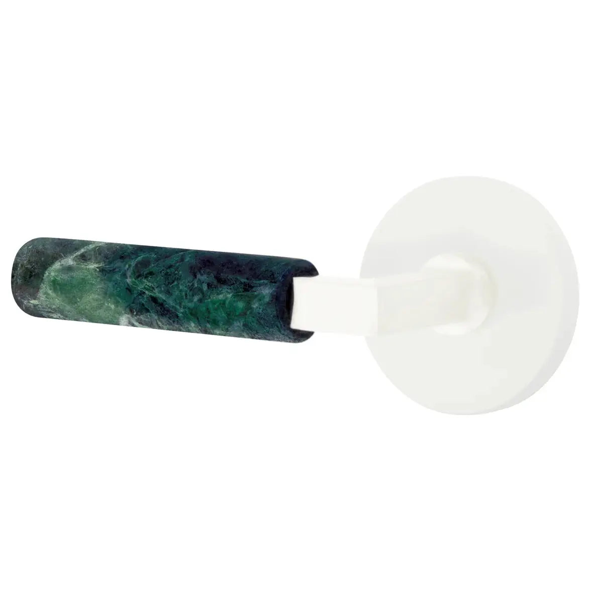 Emtek Green Marble Lever with Disk Rosette and L-Square Stem by Emtek