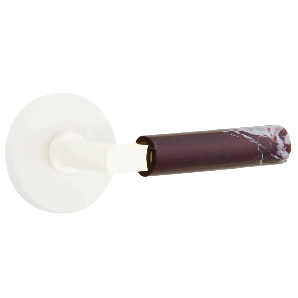 Emtek Rosso Levanto Marble Lever with Disk Rosette and L-Square Stem by Emtek