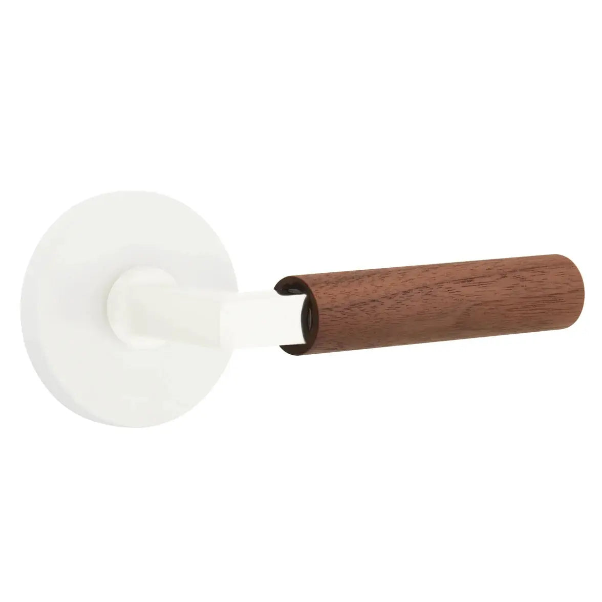 Emtek Walnut Lever with Disk Rosette and L-Square Stem by Emtek