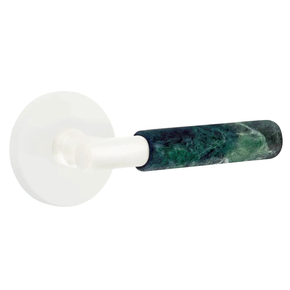 Emtek Green Marble Lever with Disk Rosette and T-Bar Stem by Emtek