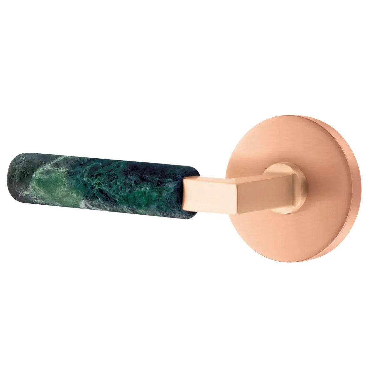 Emtek Green Marble Lever with Disk Rosette and L-Square Stem by Emtek