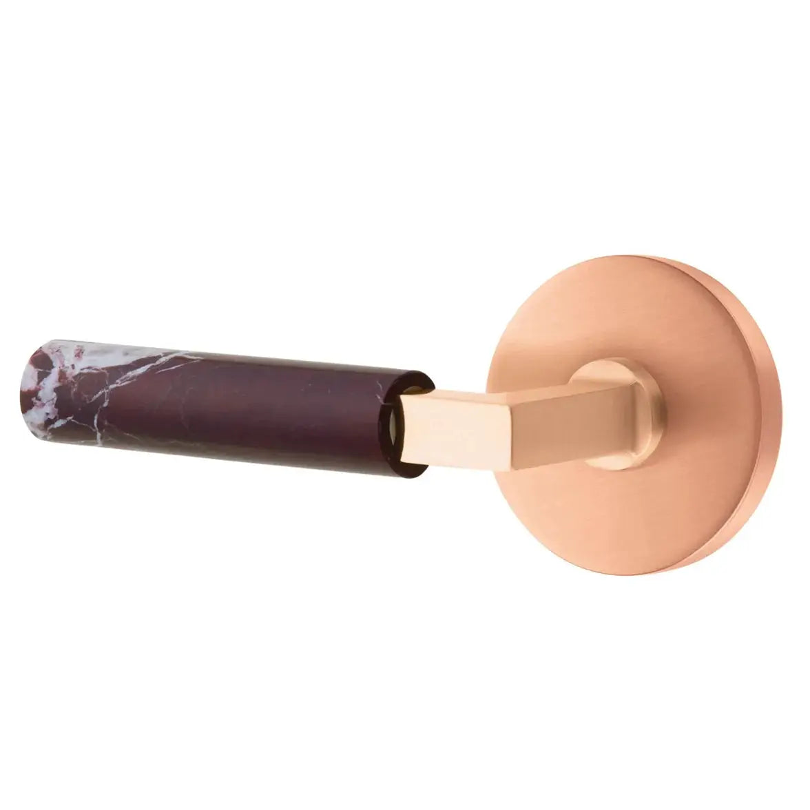 Emtek Rosso Levanto Marble Lever with Disk Rosette and L-Square Stem by Emtek