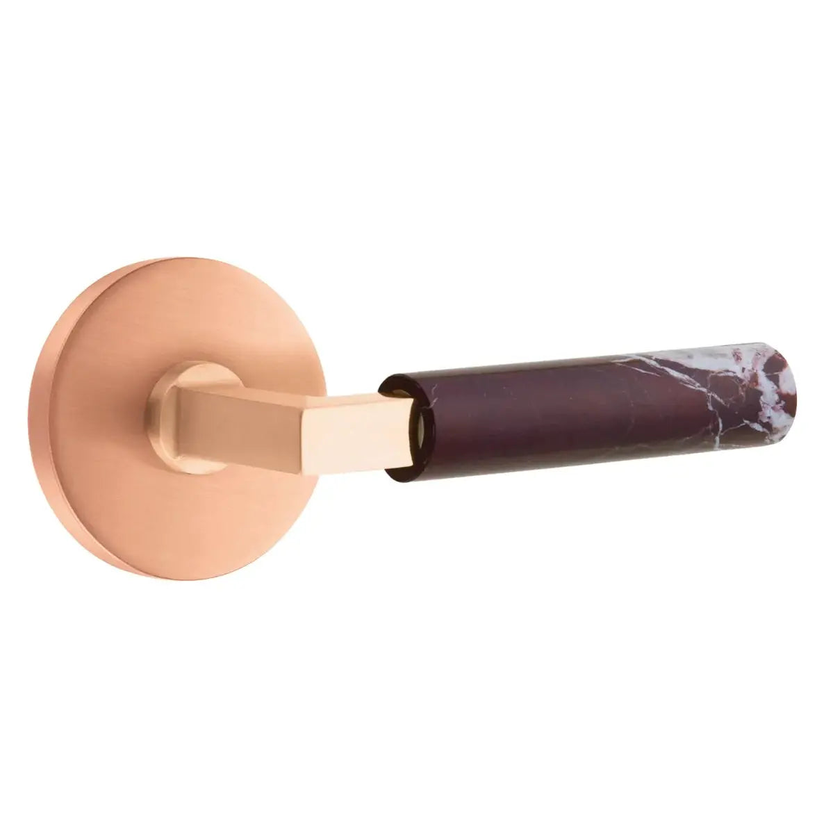 Emtek Rosso Levanto Marble Lever with Disk Rosette and L-Square Stem by Emtek