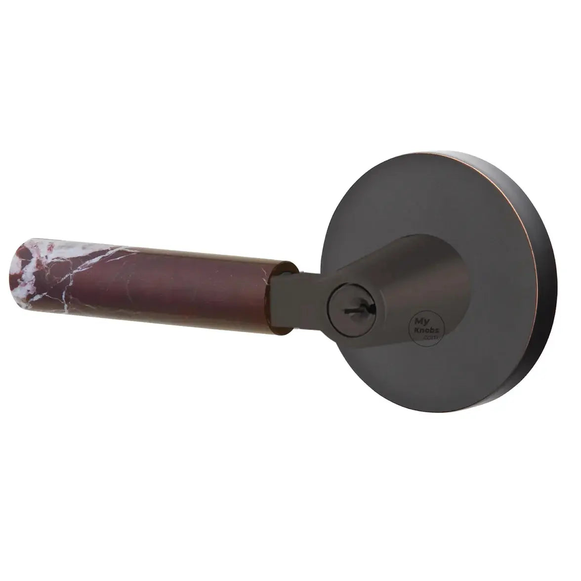 Emtek Rosso Levanto Marble Lever with Disk Rosette and L-Square Stem by Emtek