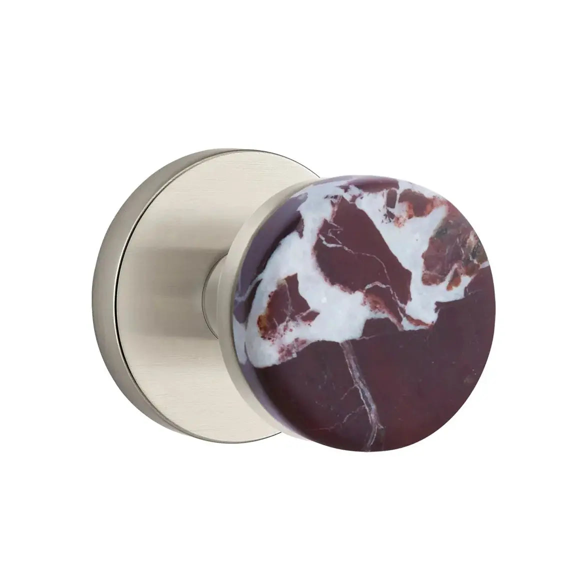 Emtek Rosso Levanto Marble Knob with Disk Rosette and Conical Stem by Emtek