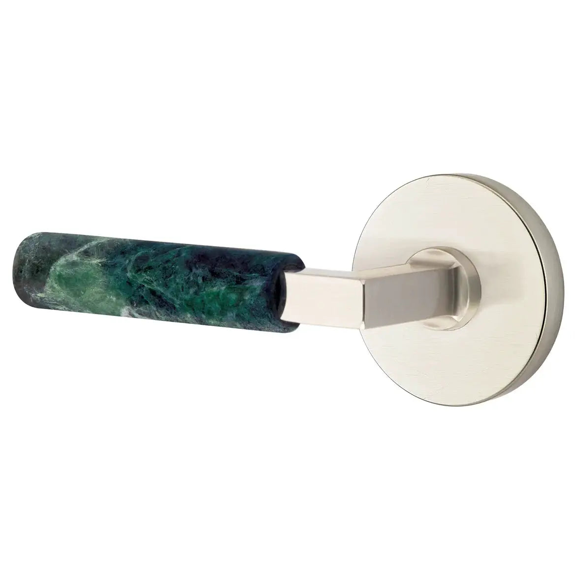 Emtek Green Marble Lever with Disk Rosette and L-Square Stem by Emtek