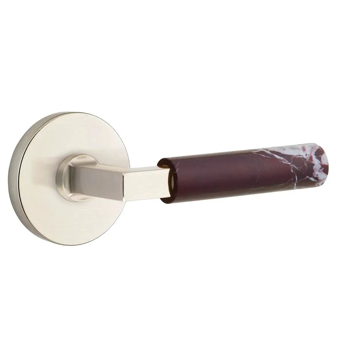 Emtek Rosso Levanto Marble Lever with Disk Rosette and L-Square Stem by Emtek