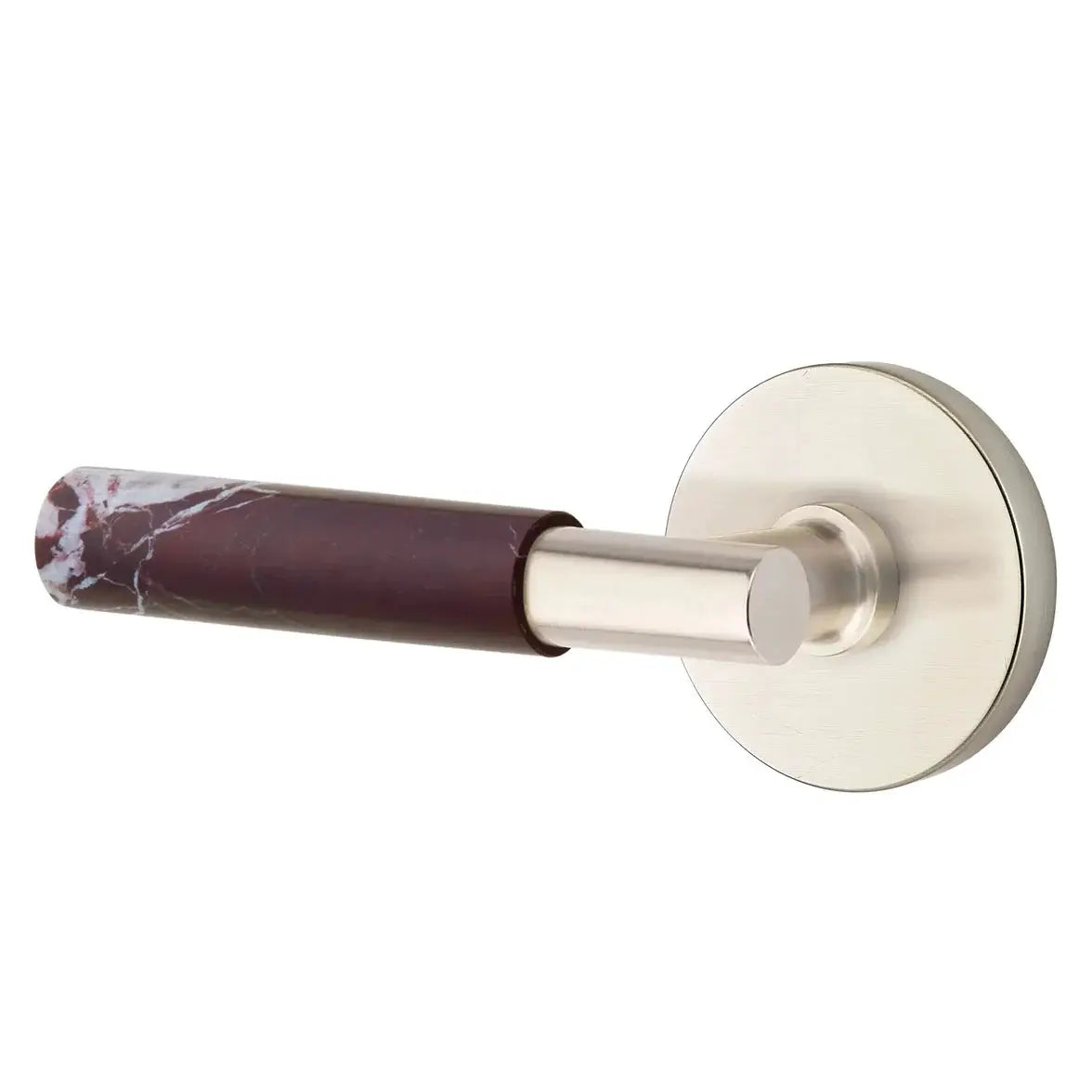Emtek Rosso Levanto Marble Lever with Disk Rosette and T-Bar Stem by Emtek