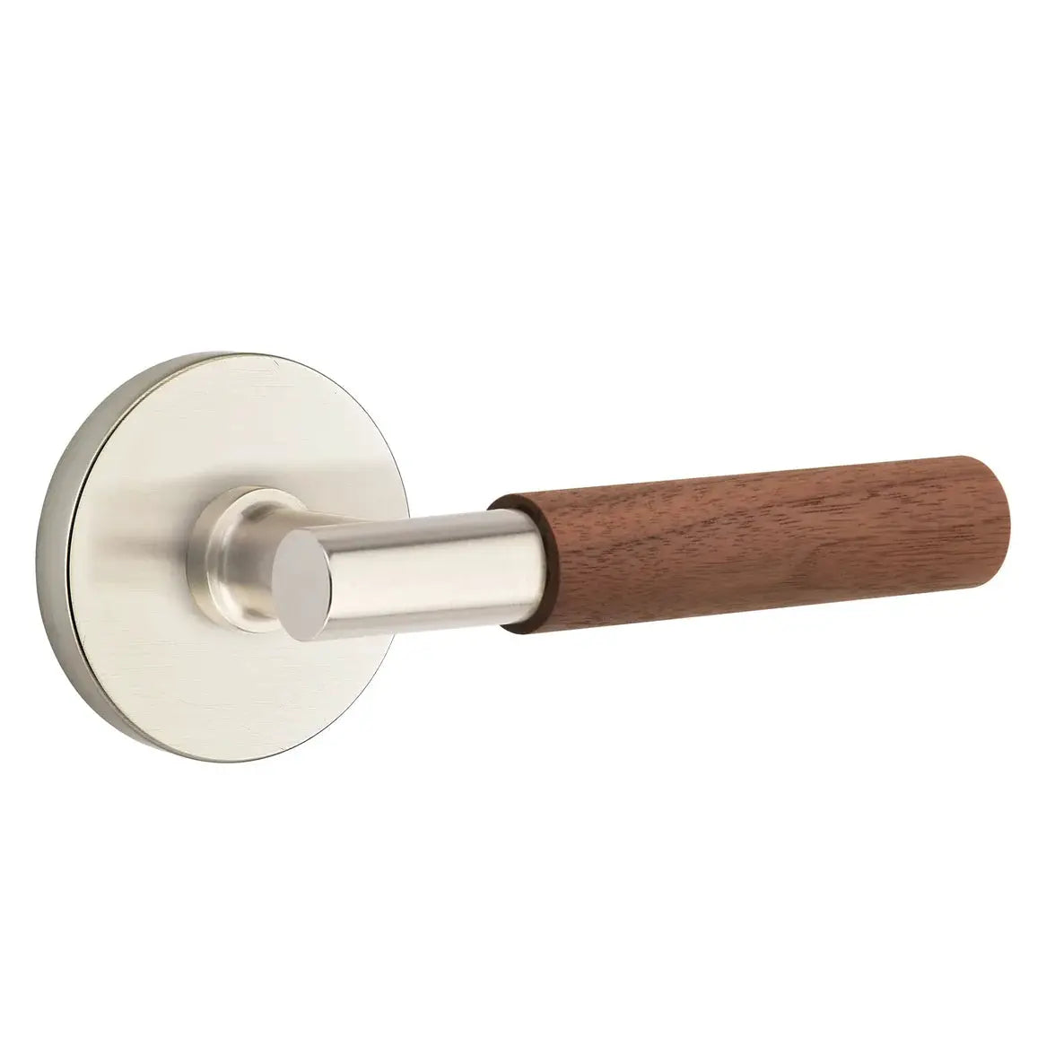 Emtek Walnut Lever with Disk Rosette and T-Bar Stem by Emtek