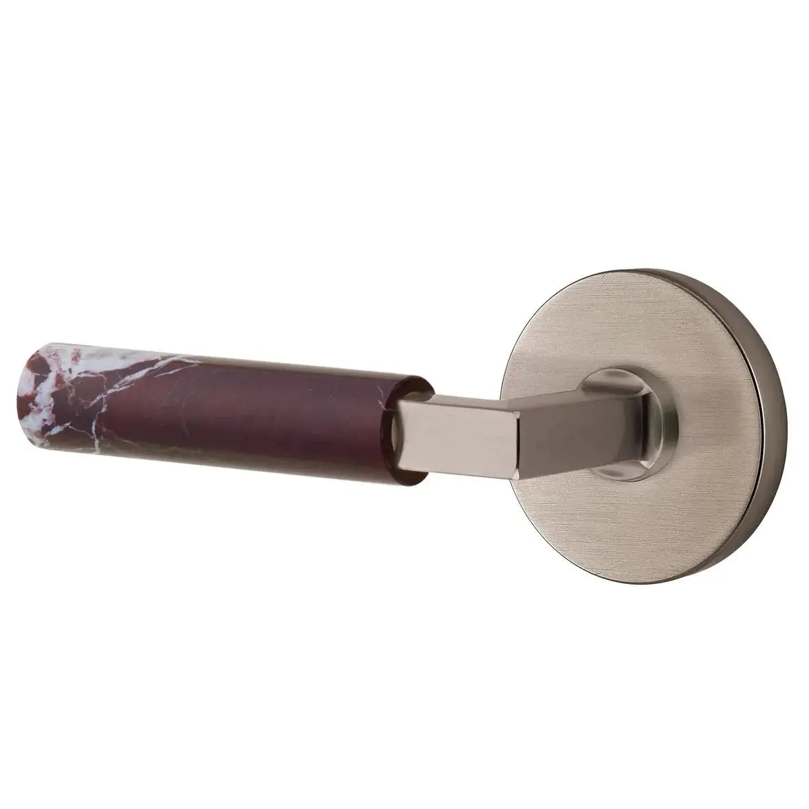 Emtek Rosso Levanto Marble Lever with Disk Rosette and L-Square Stem by Emtek