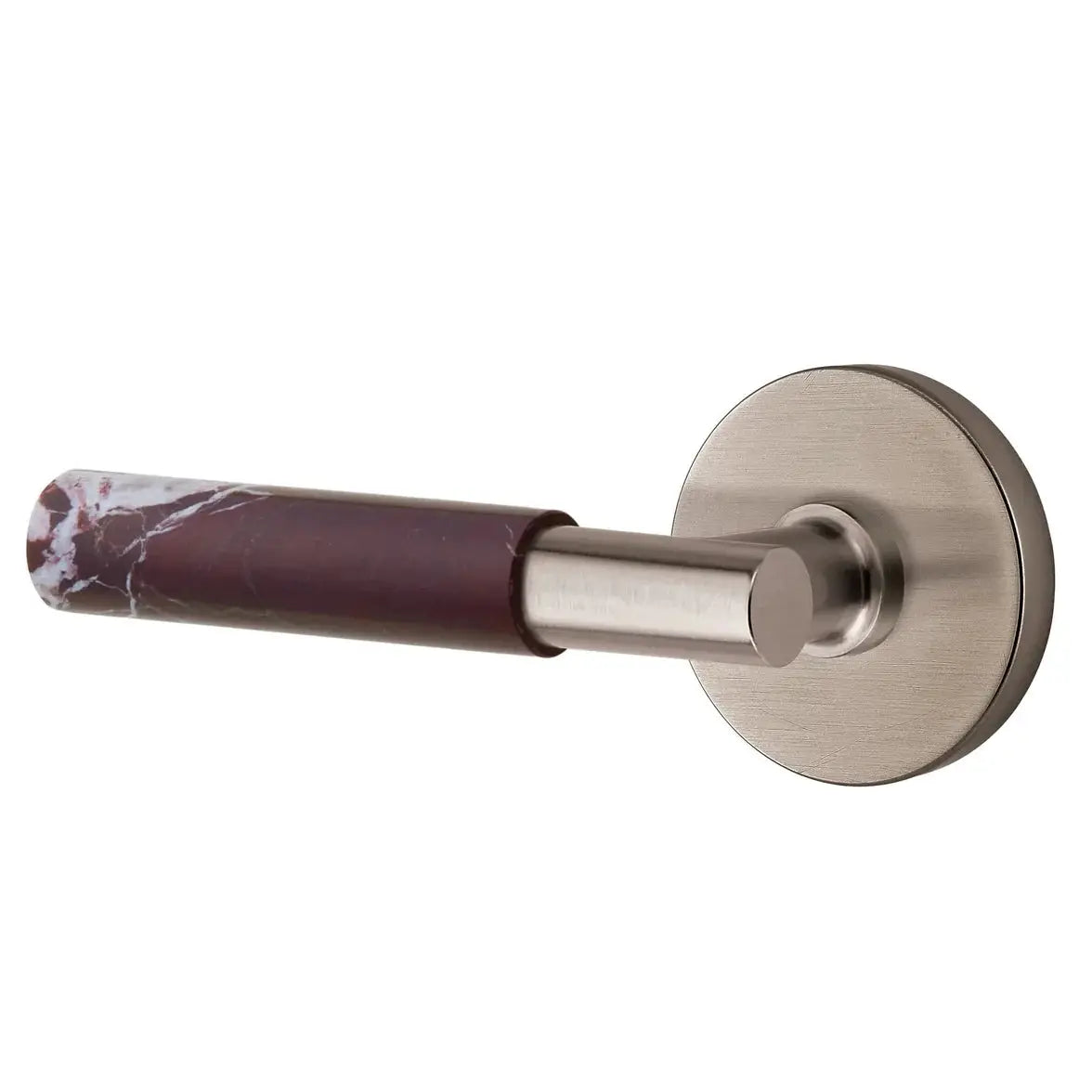 Emtek Rosso Levanto Marble Lever with Disk Rosette and T-Bar Stem by Emtek