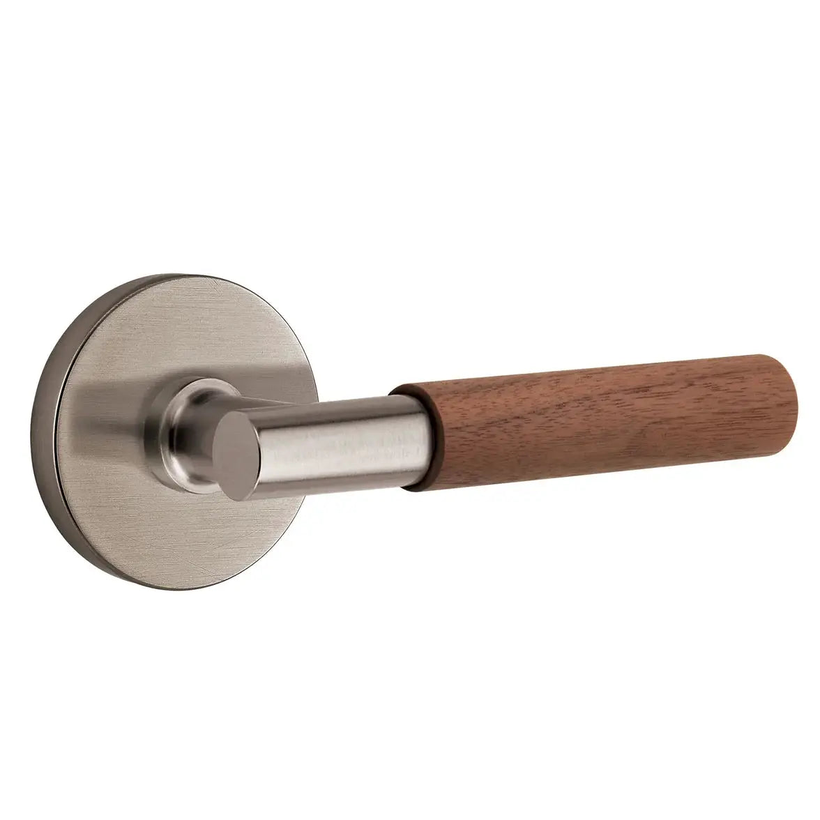 Emtek Walnut Lever with Disk Rosette and T-Bar Stem by Emtek