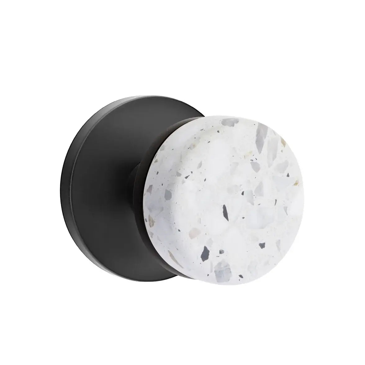 Emtek Light Terrazzo Knob with Disk Rosette and Conical Stem by Emtek