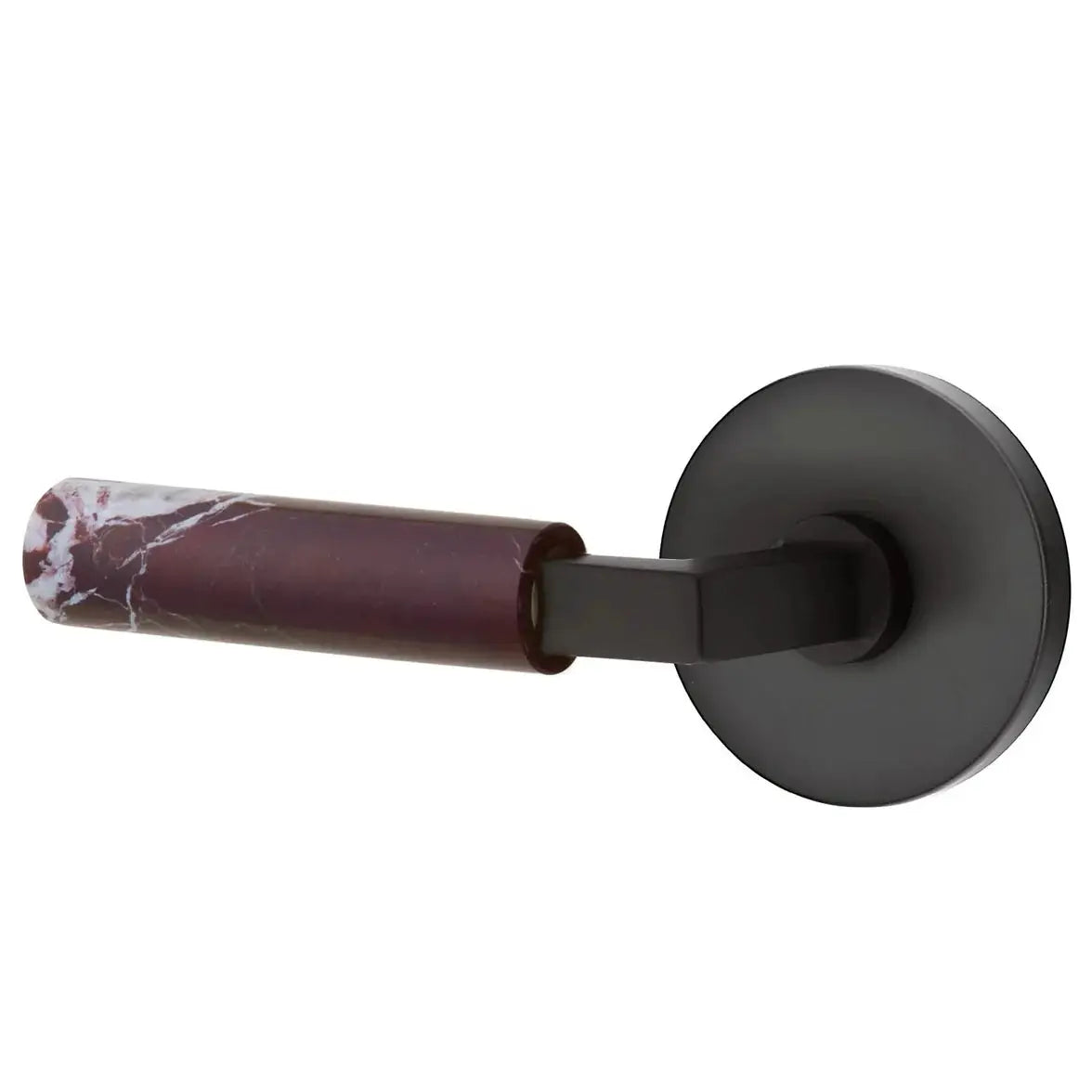 Emtek Rosso Levanto Marble Lever with Disk Rosette and L-Square Stem by Emtek