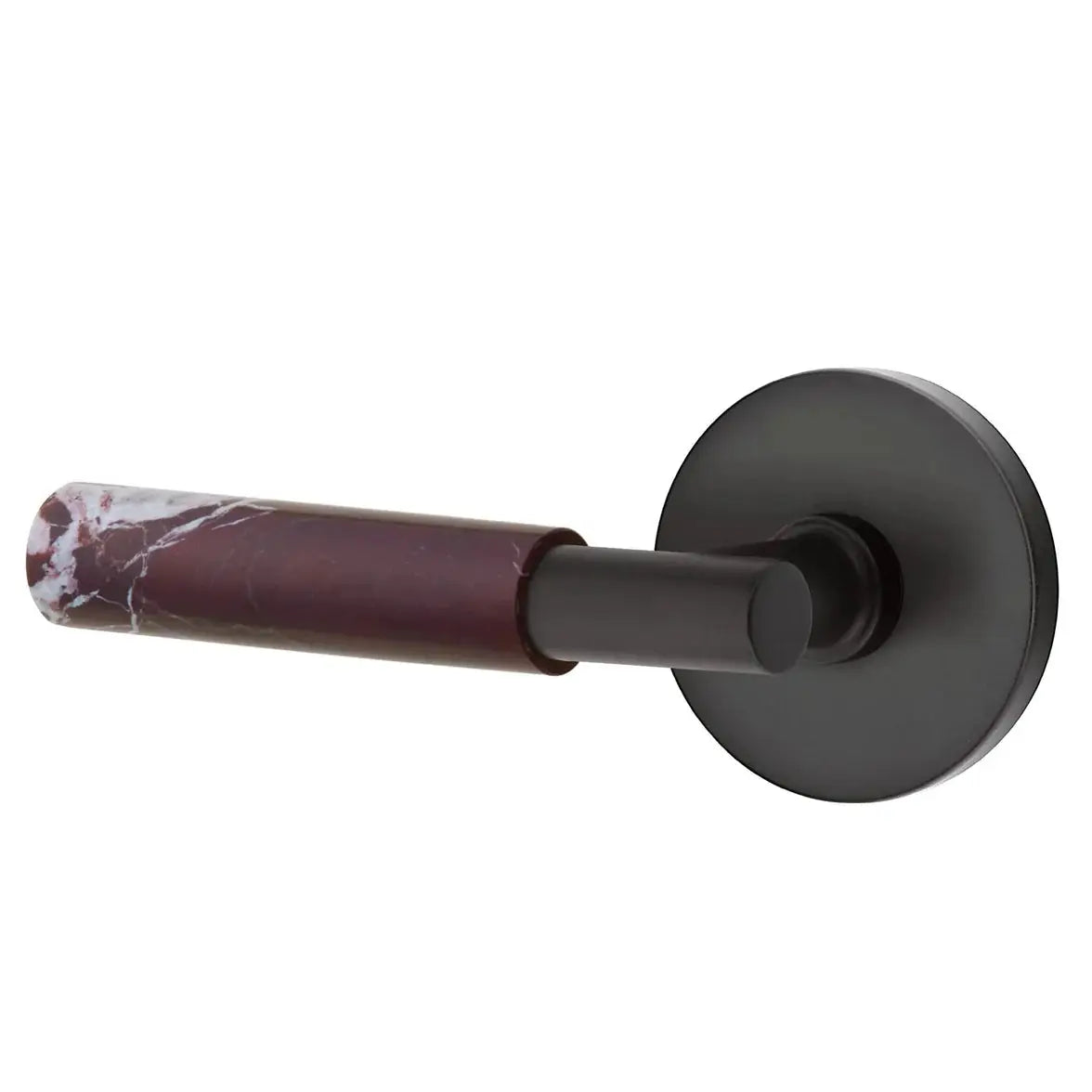 Emtek Rosso Levanto Marble Lever with Disk Rosette and T-Bar Stem by Emtek
