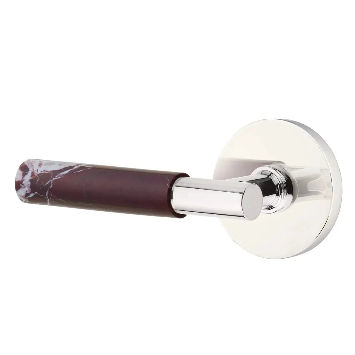 Emtek Rosso Levanto Marble Lever with Disk Rosette and T-Bar Stem by Emtek