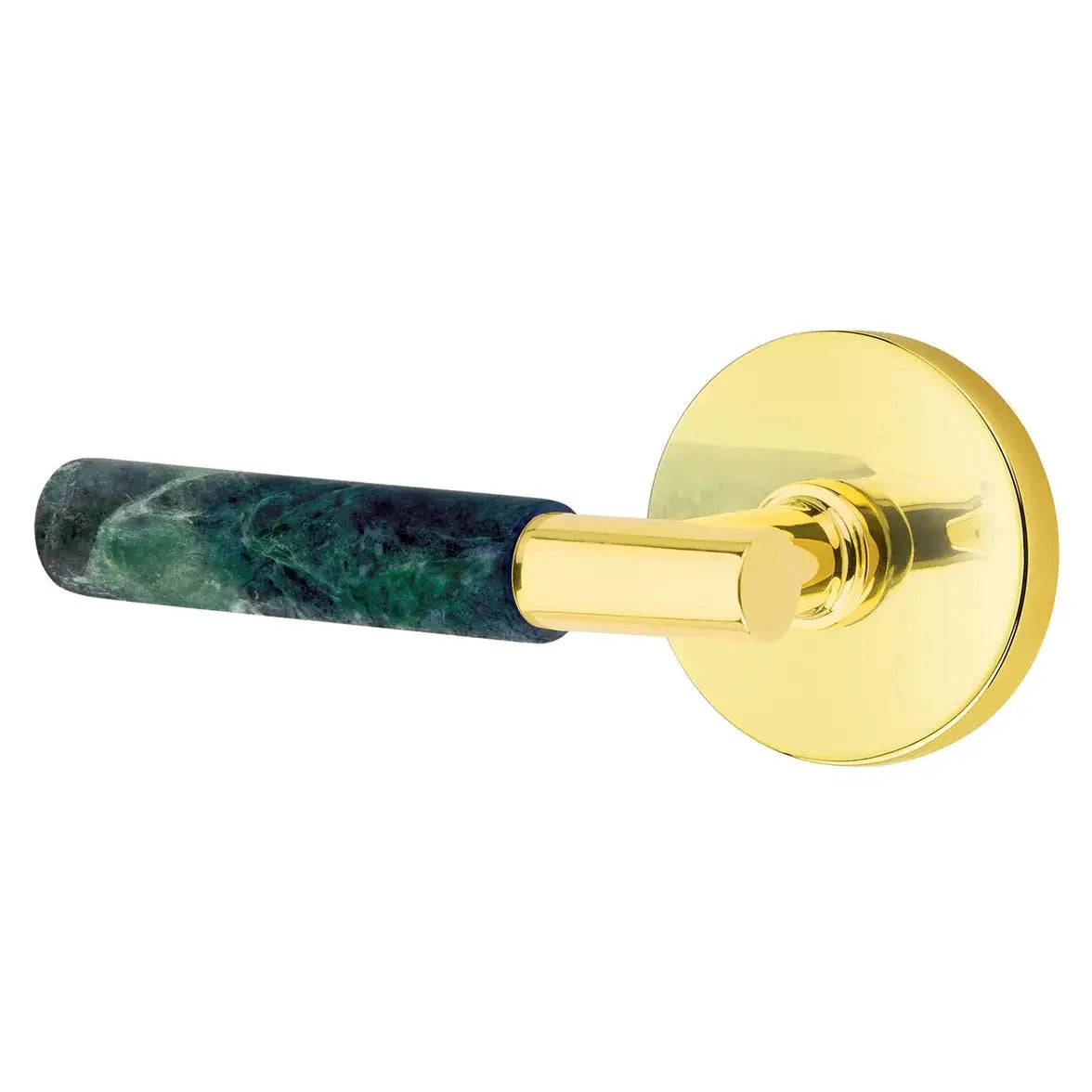 Emtek Green Marble Lever with Disk Rosette and T-Bar Stem by Emtek
