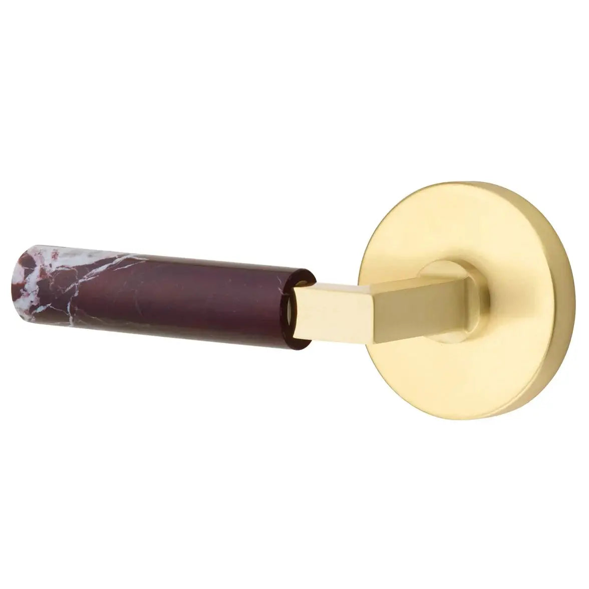 Emtek Rosso Levanto Marble Lever with Disk Rosette and L-Square Stem by Emtek