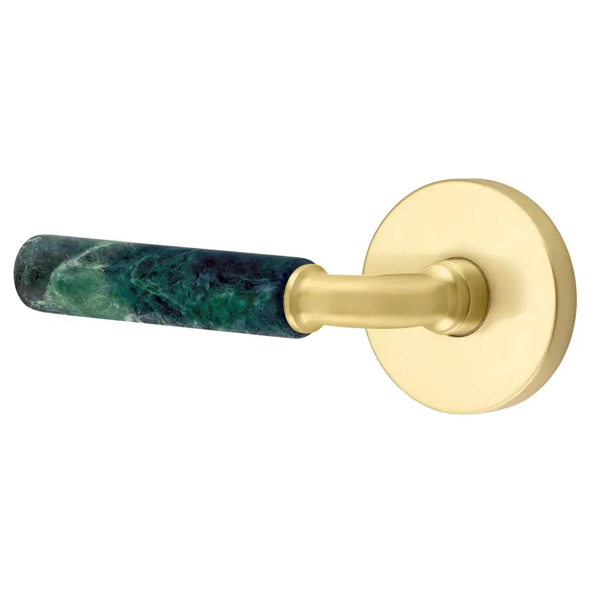 Emtek Green Marble Lever with Disk Rosette and R-Bar Stem by Emtek