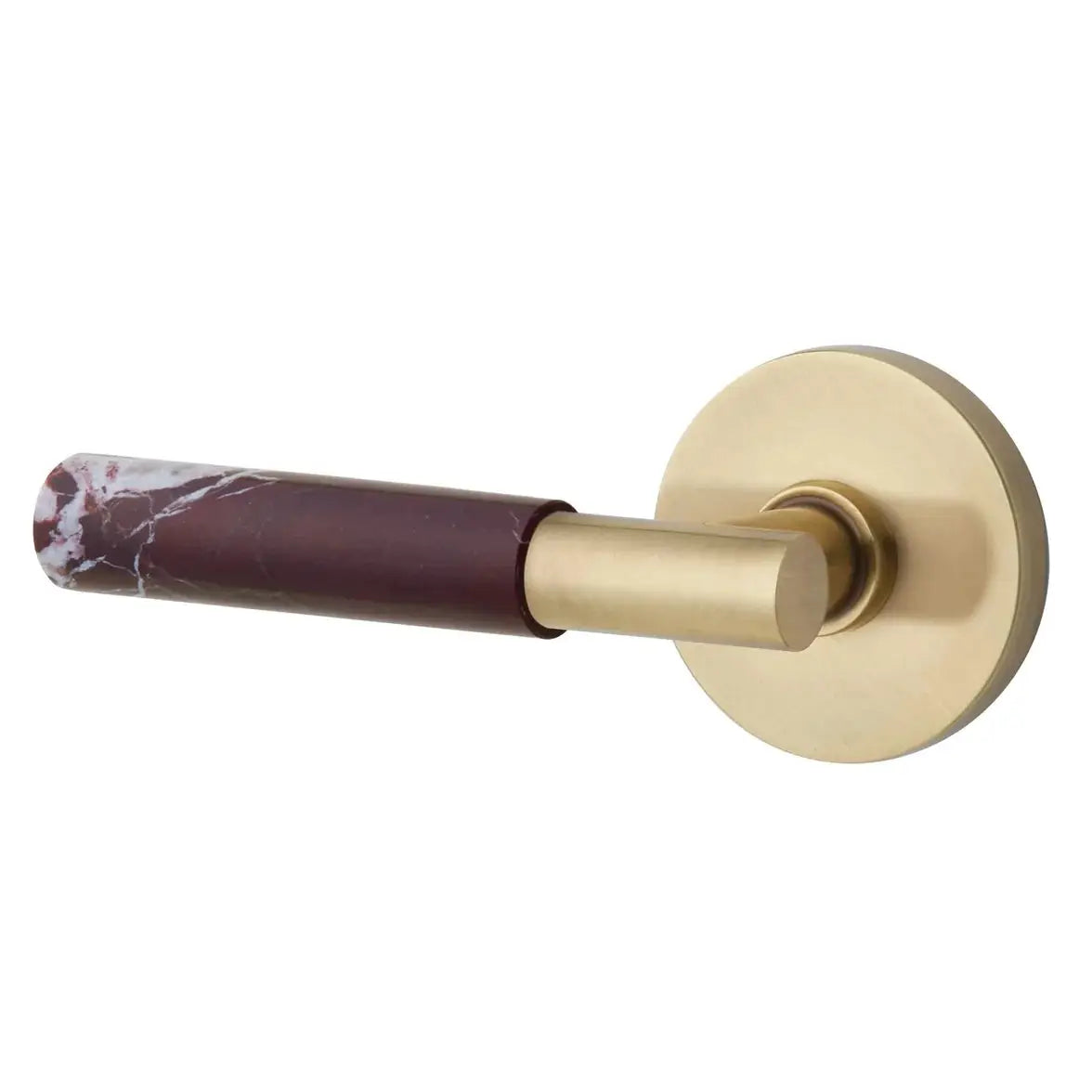 Emtek Rosso Levanto Marble Lever with Disk Rosette and T-Bar Stem by Emtek
