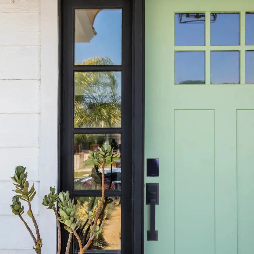 flat black door deadbolt