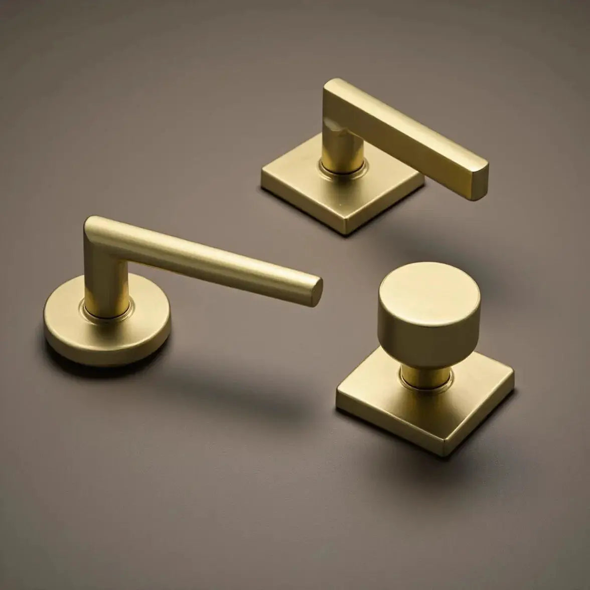 satin brass door levers